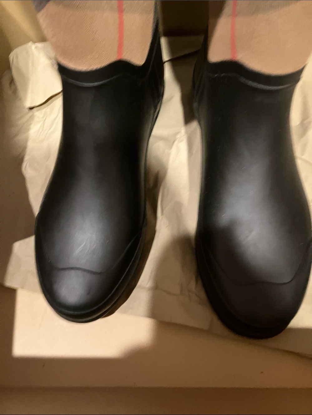 Burberry Black & Beige Classic Check Tall Rain Boots - Picture 2 of 14